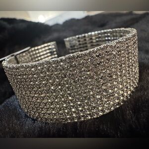 Valentine’s Day perfect gift Anne Klein Silver-Tone Crystal Cuff Bracelet